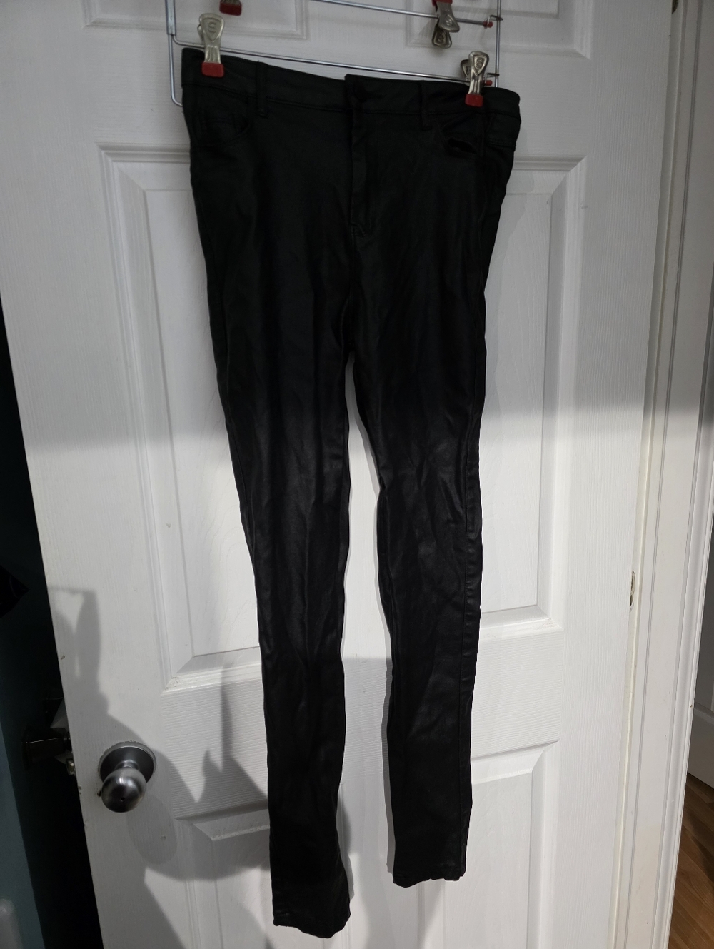 NWT SHEIN Black Faux Leather Coated Skinny Pants - Size M